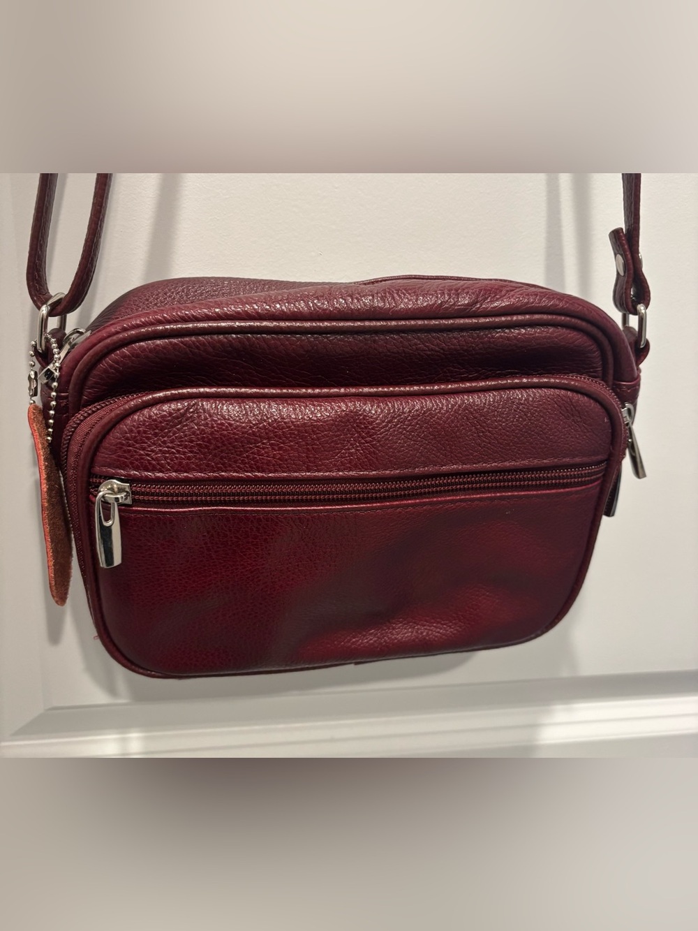 Burgundy Leather Crossbody Bag